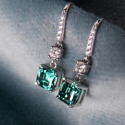 1ct Asscher Synthetic Moissanite Stud Earrings S925