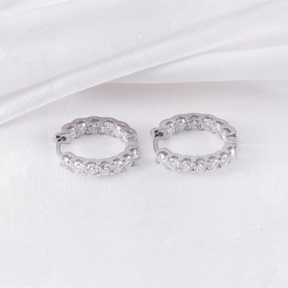 1.3ct Round Synthetic Moissanite Hoop Stud Earrings S925