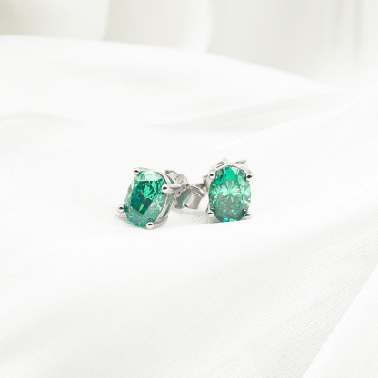 1ct Oval Synthetic Moissanite Stud Earrings S925