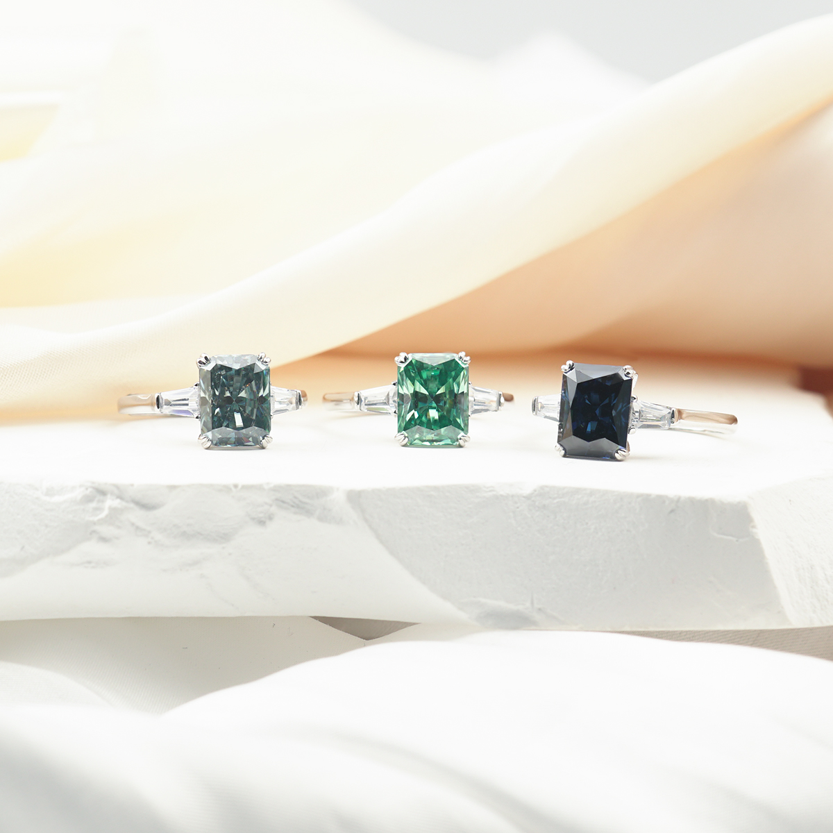 3ct Radiant Synthetic Moissanite Love Ring S925