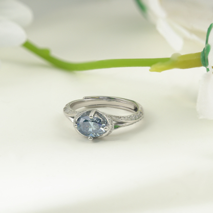 1ct Oval Synthetic Moissanite Ring S925