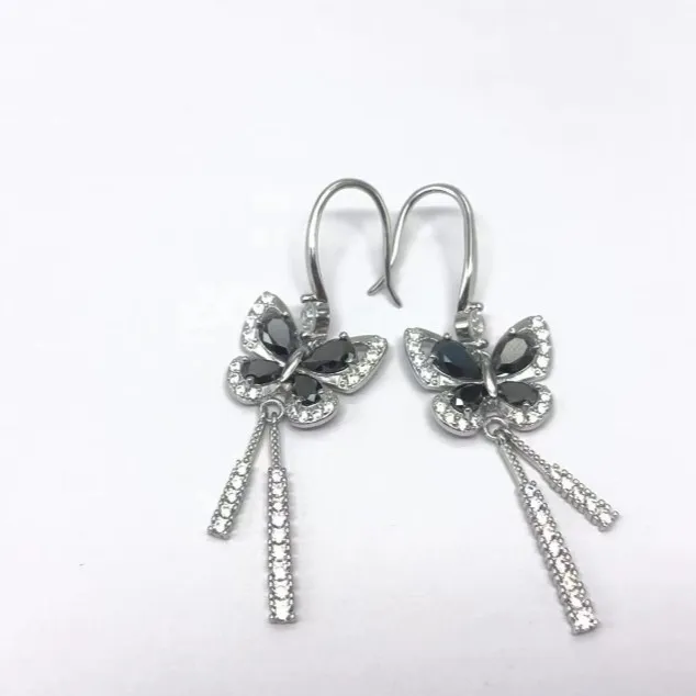 3.2ct Black Butterfly Synthetic Moissanite Earrings S925