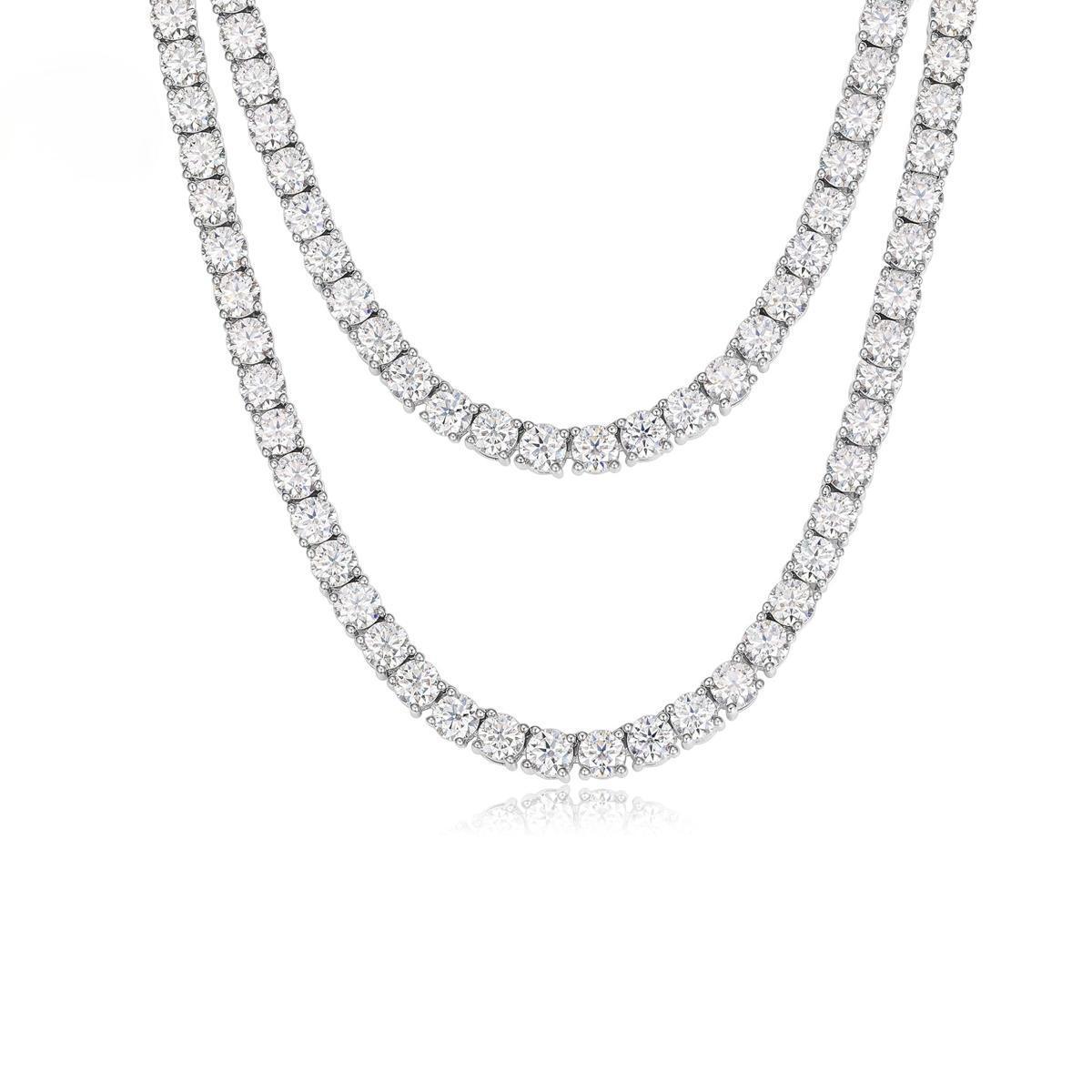S925 Silver Hip Hop Synthetic Moissanite Tennis Chain