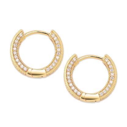 S925 Round VVS Synthetic Moissanite Iced Hoop Earring Birthday Mother's Day Gifts for Men Women