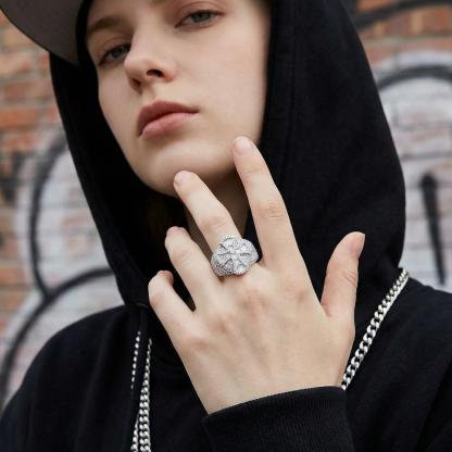 2ct Eternal Pillar Ring Fully Iced Out Ring Gothic Ring Band VVS Synthetic Moissanite Ring Jewelry Copper Band