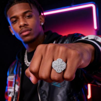 2ct Eternal Pillar Ring Fully Iced Out Ring Gothic Ring Band VVS Synthetic Moissanite Ring Jewelry Copper Band