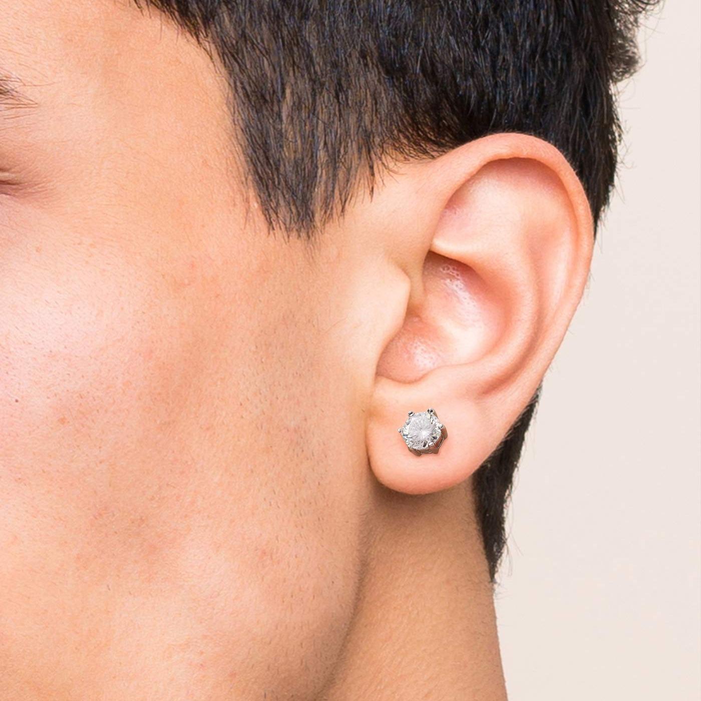 FROSTFIRE Six-Prong Solitaire Stud Earrings 925S & VVS Moissanite