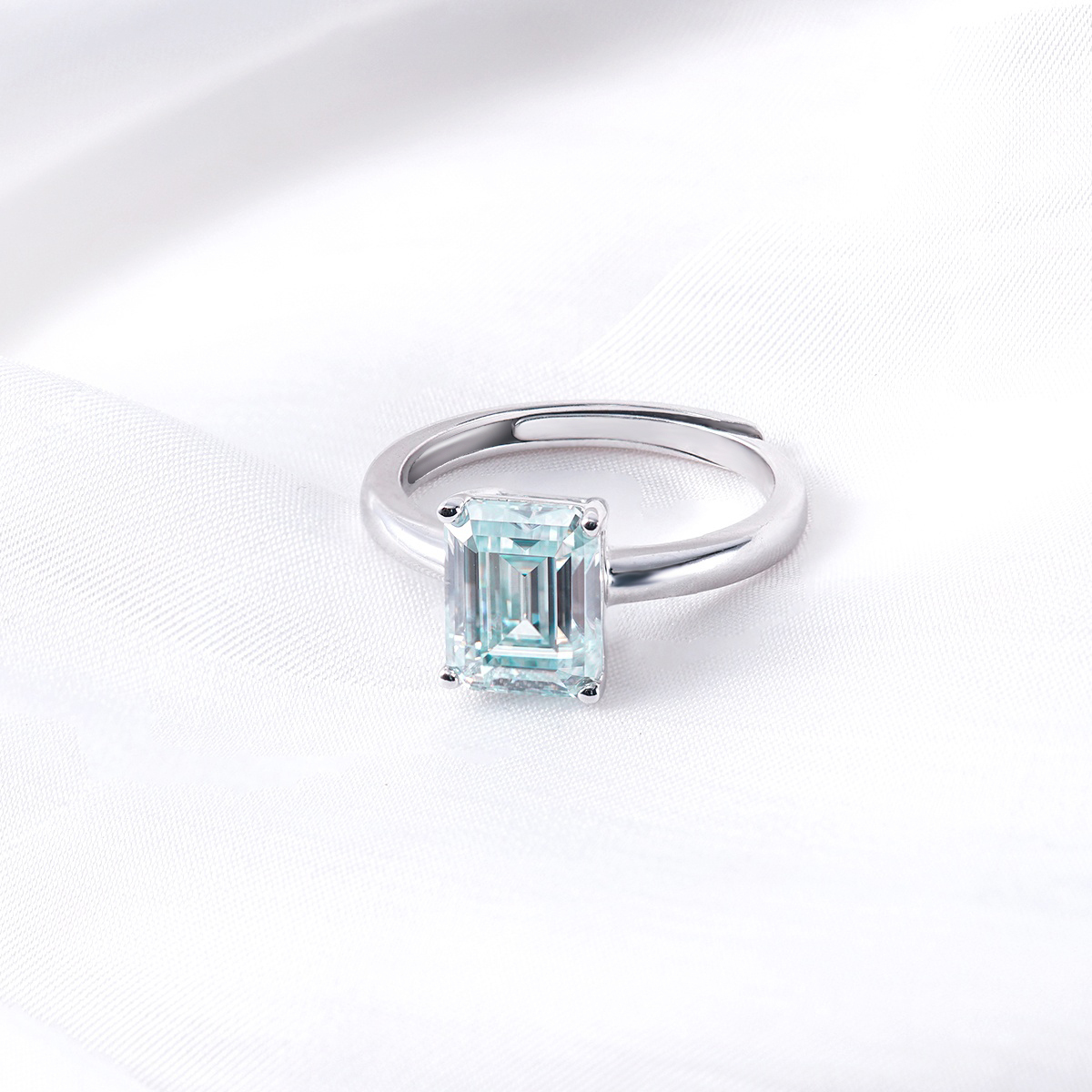 3ct Step Cut Synthetic Moissanite Classic Square Ring S925