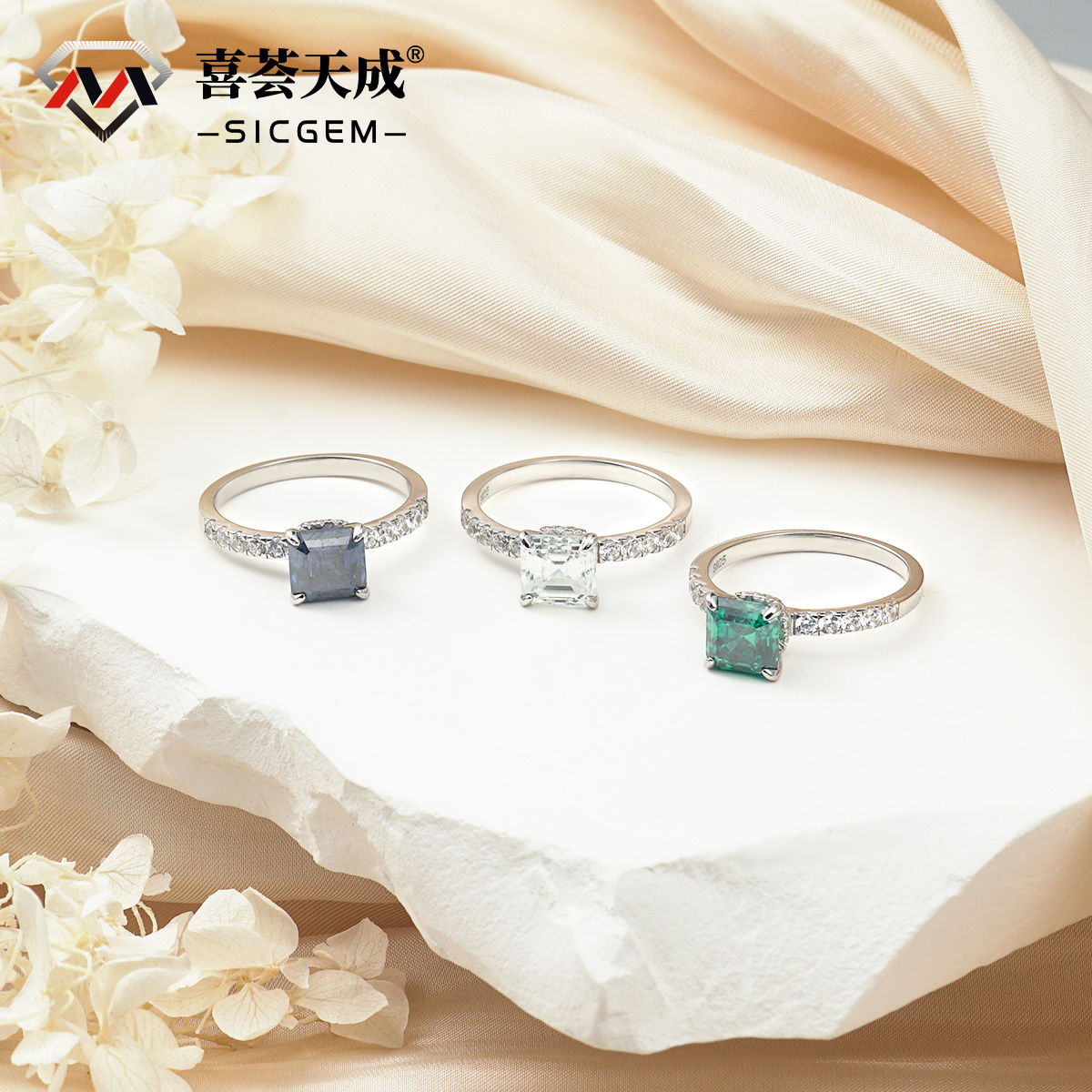 2ct Square Asscher Cut Synthetic Moissanite Solitaire Ring In 925 Sterling Silver