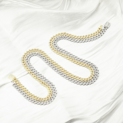 03style 6.8MM S925 VVS Synthetic Moissanite Hip Hop Iced Out Cuban Link Necklace Chain