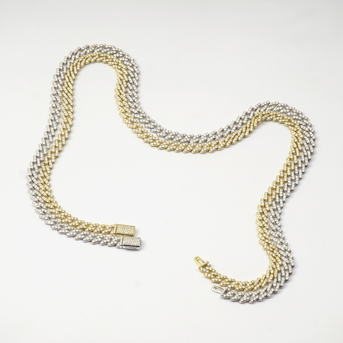 03style 6.8MM S925 VVS Synthetic Moissanite Hip Hop Iced Out Cuban Link Necklace Chain