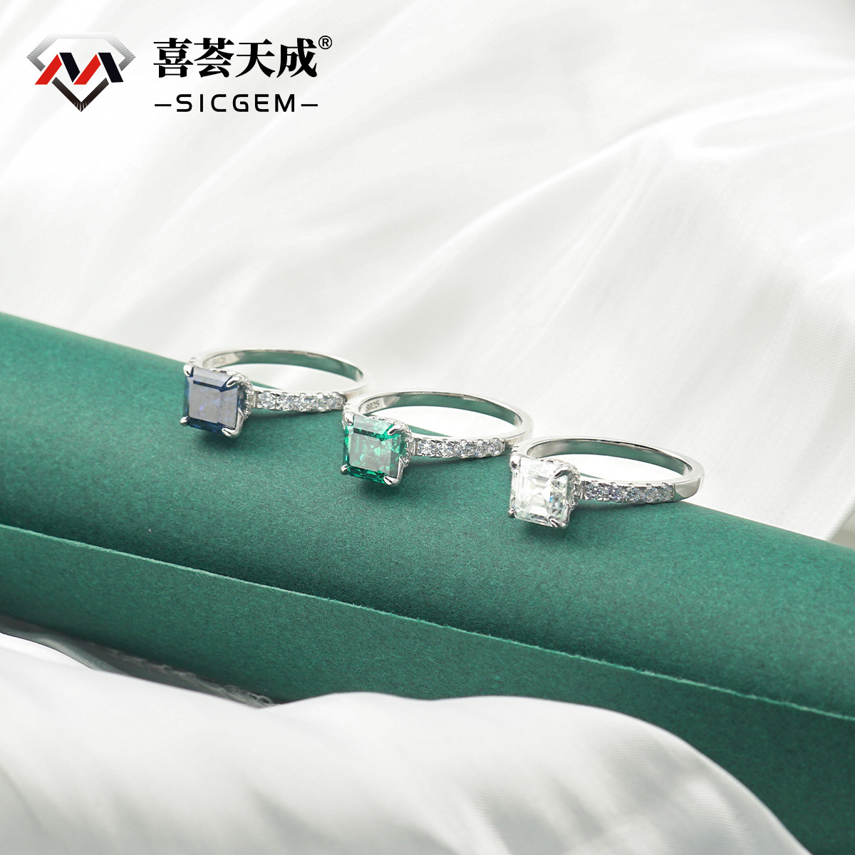 2ct Square Asscher Cut Synthetic Moissanite Solitaire Ring In 925 Sterling Silver