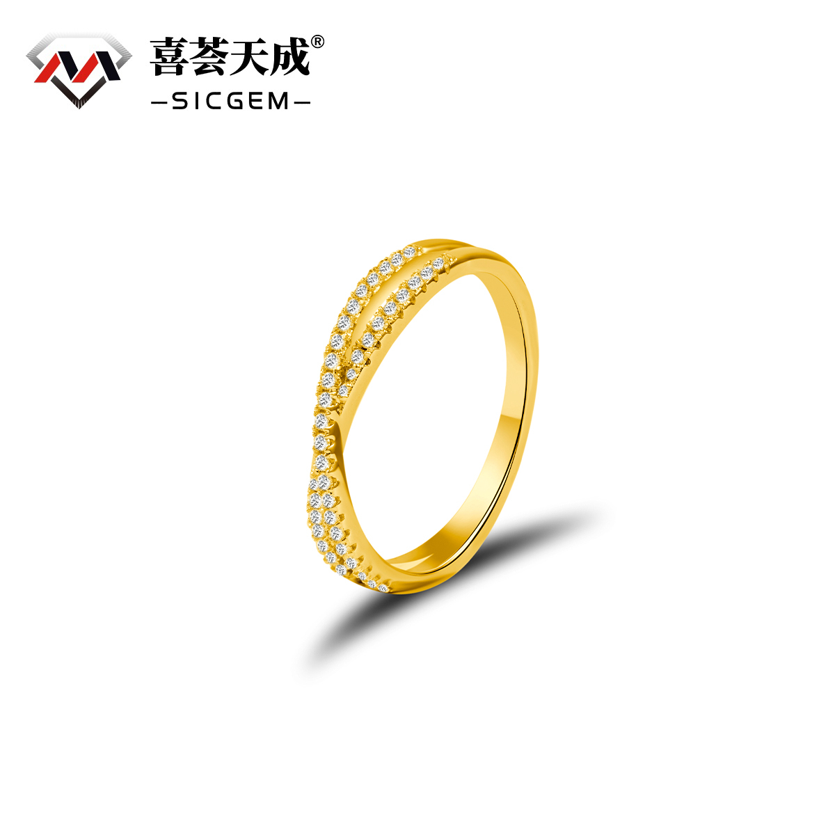 Crossover Ring Engagement Wedding Ring Band Synthetic Moissanite S925/Copper X Ring Criss Cross Ring Twisted Band Jewelry
