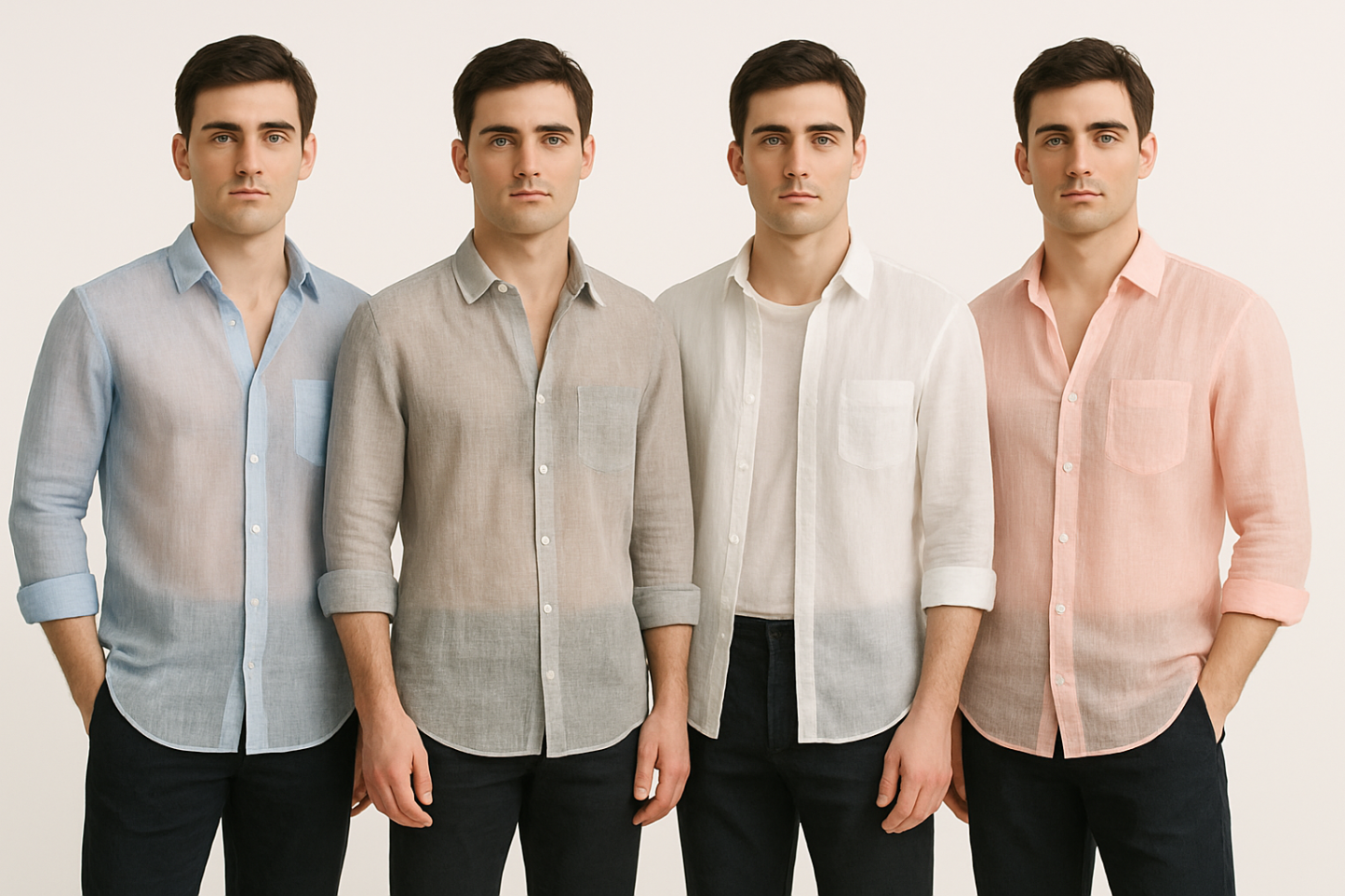 Linen Cotton Causal Long Sleeve (Pack of 4)