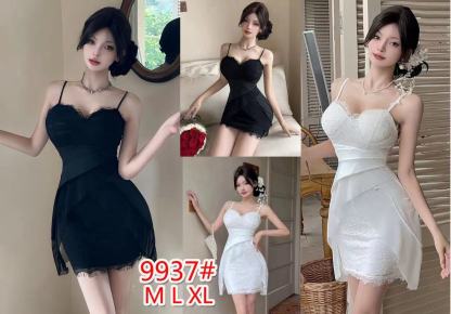 2026春夏气质法式纯欲网纱拼接不规则吊带礼服短裙性感名媛收腰包臀连衣裙