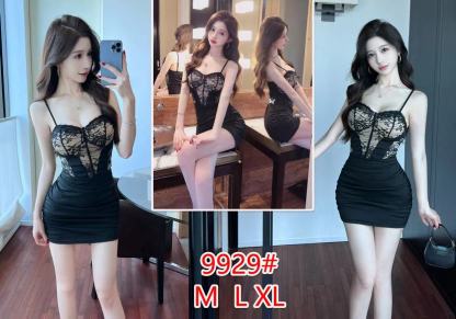 2026春夏新款纯欲性感辣妹风蕾丝鱼骨收腰短款抹胸连衣裙露背紧身显身材包臀裙名媛