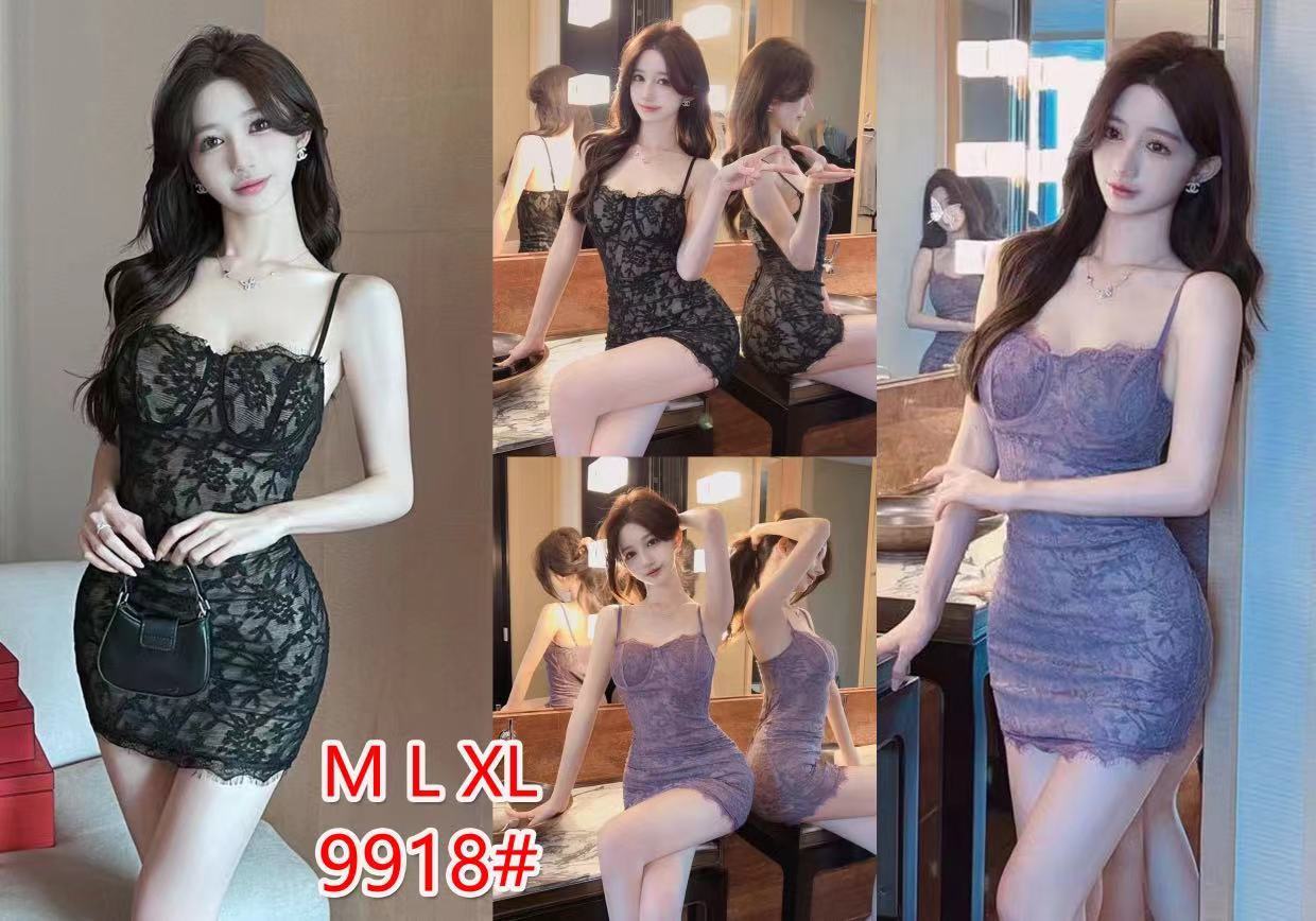 2026春夏新款纯欲风性感露背蕾丝吊带花边身材连衣裙修身裙子紧身短裙收腰