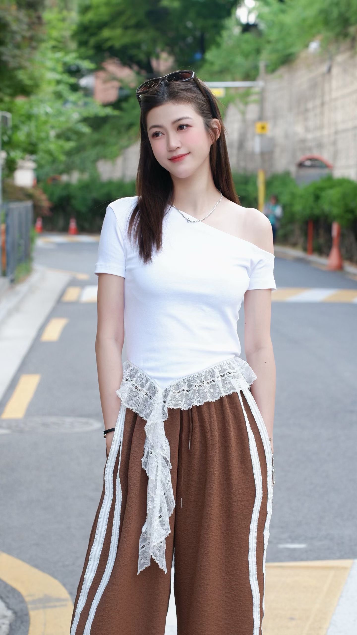 肌理感闊腿褲