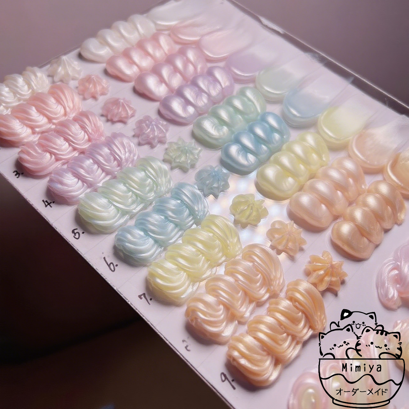 「浅色系珠光」70g-9 色！マカロン色調の煌めくクリームグルー、優雅で可愛らしい創作を実現