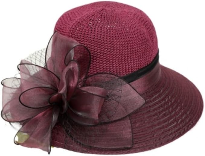 UVカット 帽子 レディース 日よけ 帽子 つば広 小顔効果 花飾り 教会 パーティー 結婚式 二次会 ビーチ 旅行 エレガント 夏 サンハット 折りたたみ 通気