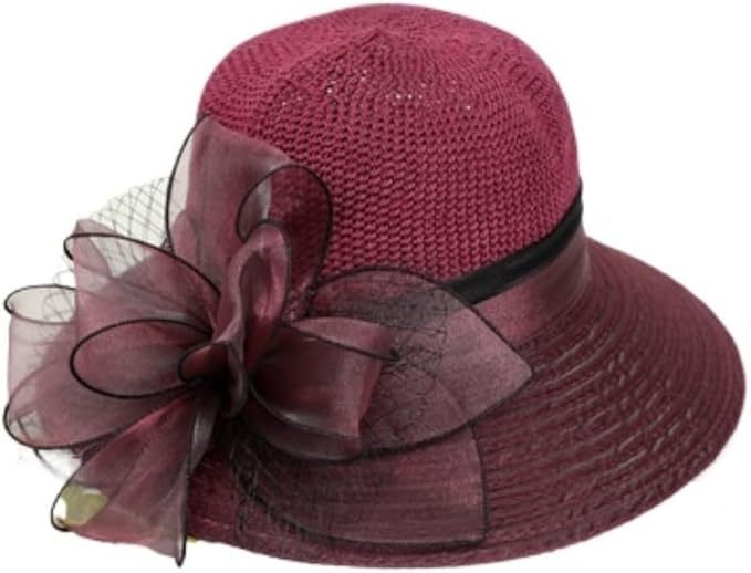 UVカット 帽子 レディース 日よけ 帽子 つば広 小顔効果 花飾り 教会 パーティー 結婚式 二次会 ビーチ 旅行 エレガント 夏 サンハット 折りたたみ 通気