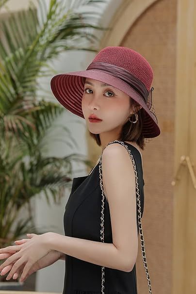 UVカット 帽子 レディース 日よけ 帽子 つば広 小顔効果 花飾り 教会 パーティー 結婚式 二次会 ビーチ 旅行 エレガント 夏 サンハット 折りたたみ 通気