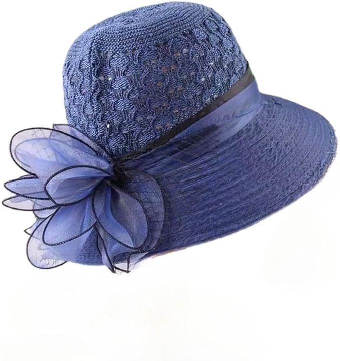 UVカット 帽子 レディース 日よけ 帽子 つば広 小顔効果 花飾り 教会 パーティー 結婚式 二次会 ビーチ 旅行 エレガント 夏 サンハット 折りたたみ 通気