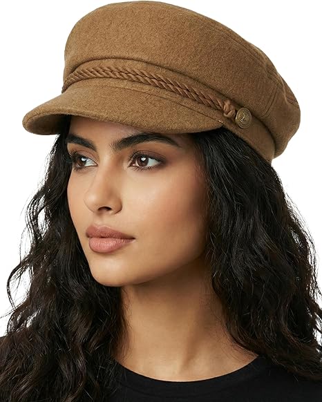 Newsboy Hat for Women – Trendy Greek Fisherman Cap, Classic Women's Baker Boy Newsies Hat, Ladies Fashion Caps