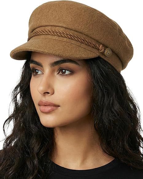Newsboy Hat for Women – Trendy Greek Fisherman Cap, Classic Women's Baker Boy Newsies Hat, Ladies Fashion Caps