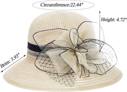 UVカット 帽子 レディース 日よけ 帽子 つば広 小顔効果 花飾り 教会 パーティー 結婚式 二次会 ビーチ 旅行 エレガント 夏 サンハット 折りたたみ 通気