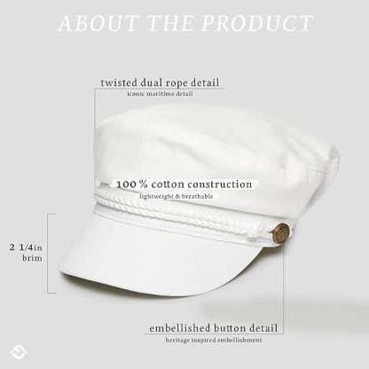 Newsboy Hat for Women – Trendy Greek Fisherman Cap, Classic Women's Baker Boy Newsies Hat, Ladies Fashion Caps