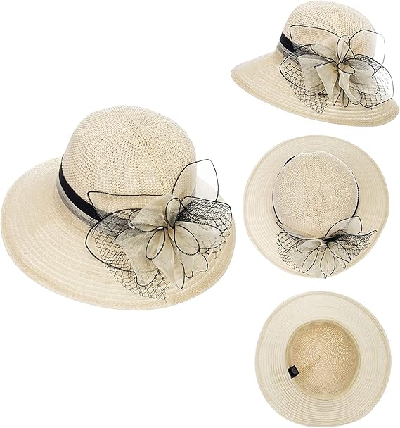 UVカット 帽子 レディース 日よけ 帽子 つば広 小顔効果 花飾り 教会 パーティー 結婚式 二次会 ビーチ 旅行 エレガント 夏 サンハット 折りたたみ 通気