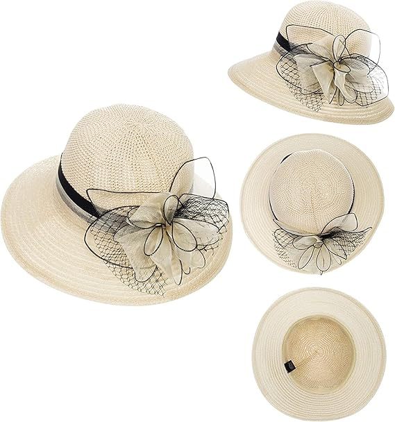 UVカット 帽子 レディース 日よけ 帽子 つば広 小顔効果 花飾り 教会 パーティー 結婚式 二次会 ビーチ 旅行 エレガント 夏 サンハット 折りたたみ 通気