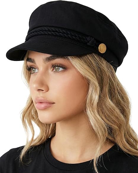 Newsboy Hat for Women – Trendy Greek Fisherman Cap, Classic Women's Baker Boy Newsies Hat, Ladies Fashion Caps