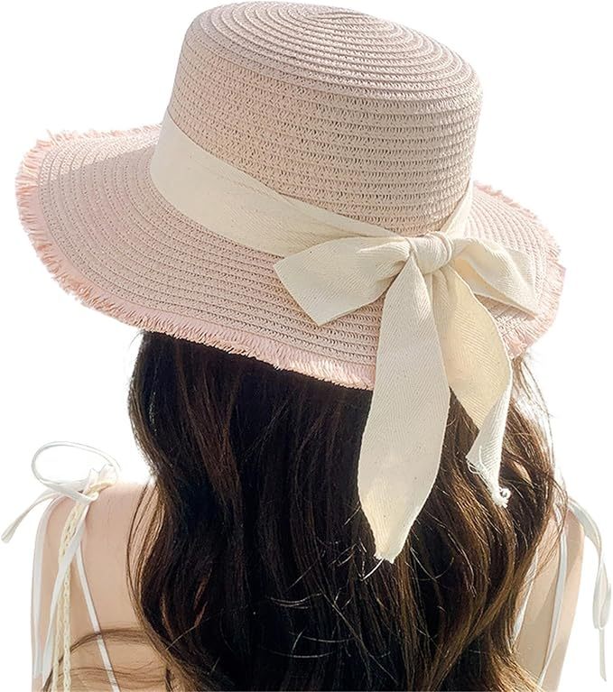 夏春 麦わら帽子レディース 蝶結び ビーチ 日焼け止め ストローハット 小顔効果 あご紐 折りたたみ ガーデニング 旅行 海 防紫外線 UVカット 天然素材 通気性