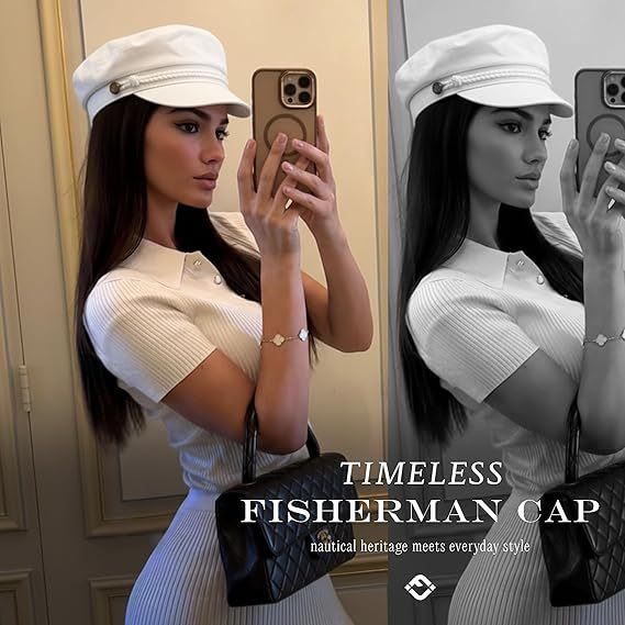 Newsboy Hat for Women – Trendy Greek Fisherman Cap, Classic Women's Baker Boy Newsies Hat, Ladies Fashion Caps