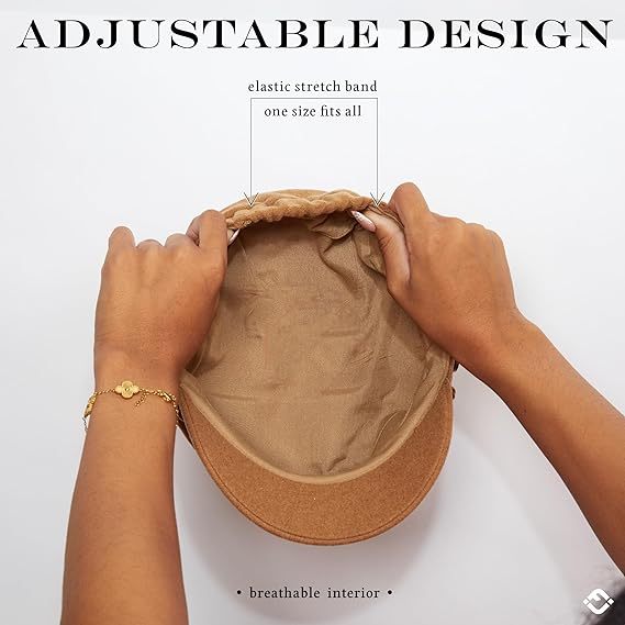 Newsboy Hat for Women – Trendy Greek Fisherman Cap, Classic Women's Baker Boy Newsies Hat, Ladies Fashion Caps