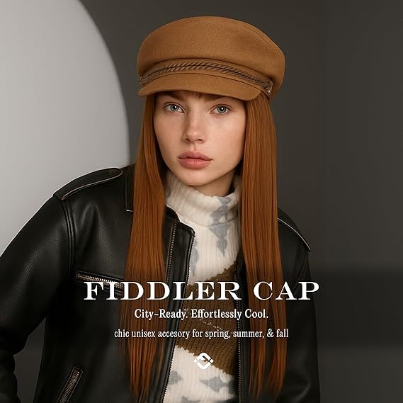 Newsboy Hat for Women – Trendy Greek Fisherman Cap, Classic Women's Baker Boy Newsies Hat, Ladies Fashion Caps