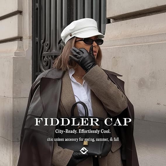 Newsboy Hat for Women – Trendy Greek Fisherman Cap, Classic Women's Baker Boy Newsies Hat, Ladies Fashion Caps