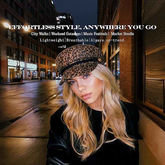 Newsboy Hat for Women – Trendy Greek Fisherman Cap, Classic Women's Baker Boy Newsies Hat, Ladies Fashion Caps