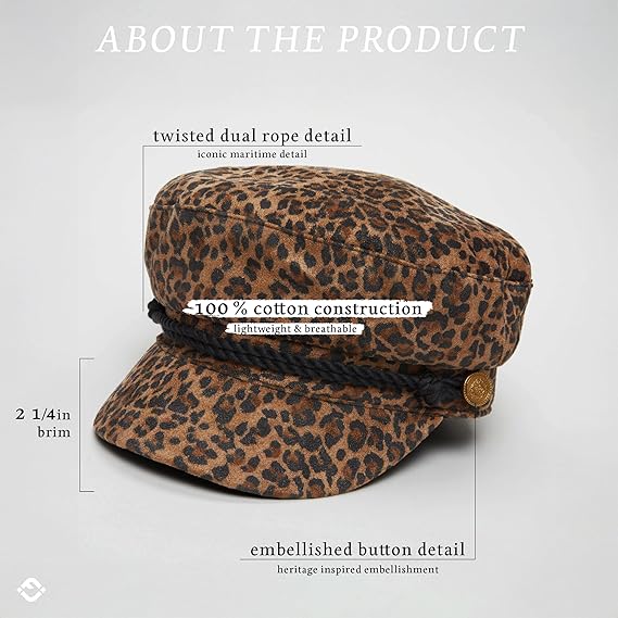 Newsboy Hat for Women – Trendy Greek Fisherman Cap, Classic Women's Baker Boy Newsies Hat, Ladies Fashion Caps