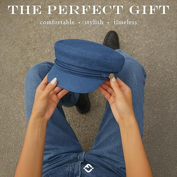 Newsboy Hat for Women – Trendy Greek Fisherman Cap, Classic Women's Baker Boy Newsies Hat, Ladies Fashion Caps