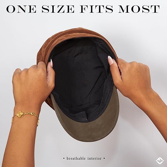 Newsboy Hat for Women – Trendy Greek Fisherman Cap, Classic Women's Baker Boy Newsies Hat, Ladies Fashion Caps