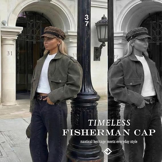 Newsboy Hat for Women – Trendy Greek Fisherman Cap, Classic Women's Baker Boy Newsies Hat, Ladies Fashion Caps