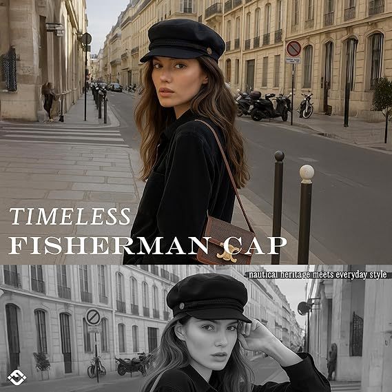 Newsboy Hat for Women – Trendy Greek Fisherman Cap, Classic Women's Baker Boy Newsies Hat, Ladies Fashion Caps