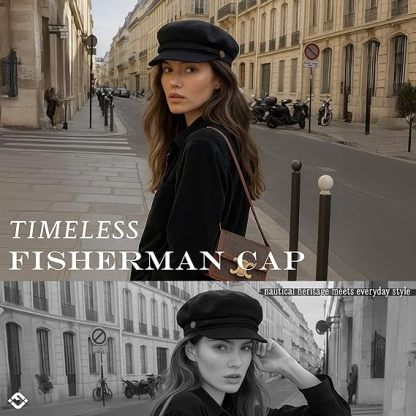 Newsboy Hat for Women – Trendy Greek Fisherman Cap, Classic Women's Baker Boy Newsies Hat, Ladies Fashion Caps