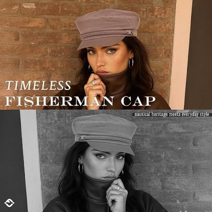Newsboy Hat for Women – Trendy Greek Fisherman Cap, Classic Women's Baker Boy Newsies Hat, Ladies Fashion Caps