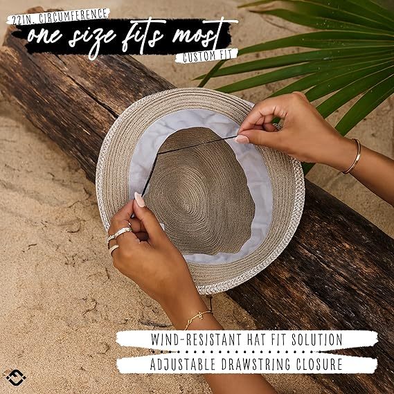 Women's Straw Fedora Sun Hat - UPF 50+ Protection, Short Brim, Stylish Woven Pattern