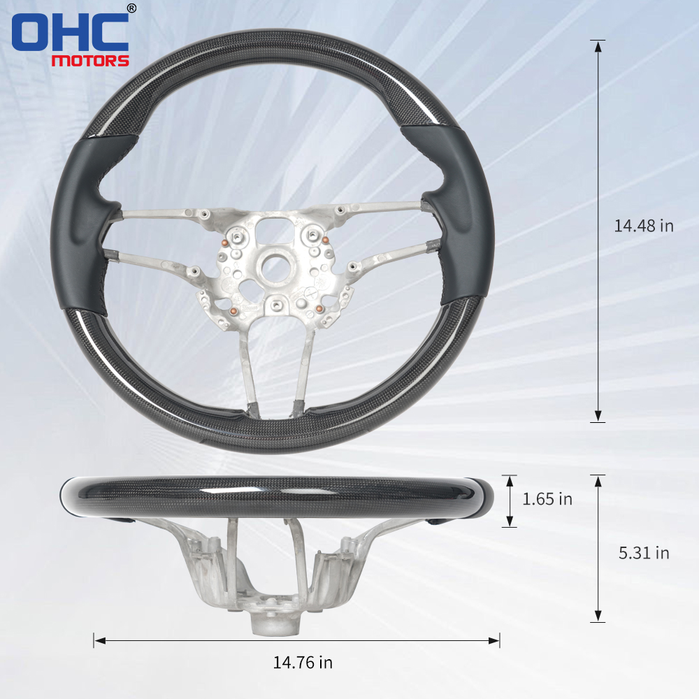 Prepreg Dry Carbon Fiber O-Shaped Steering Wheel for Porsche 911 Panamera 718 Boxster Cayenne Macan Preforated Leather Grip US STOCK