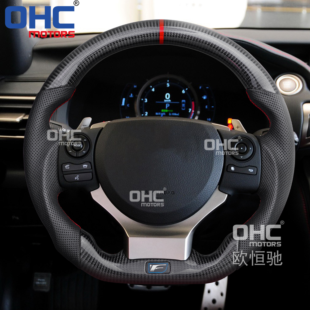Carbon Fiber Steering Wheel fit for Lexus IS NX RC ISF GSF RCF CT Steering Wheel Carbon Fiber OHC Motors